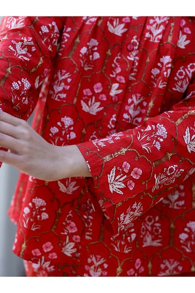 Sanskrutihomes By Styli Floral Printed Pure Cotton Shirt and Pyjama Set