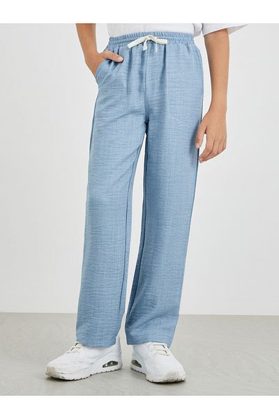 Styli Regular Fit Linen Pants with Drawstring