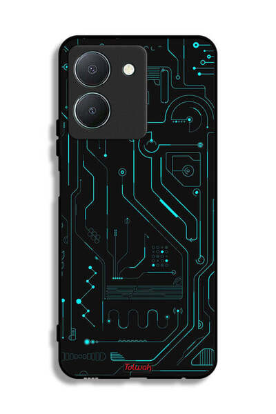 Tolwak غطاء حماية لهاتف Vivo Y36 5G دوائر فنية رقمية بسيطة شاشات متعددة