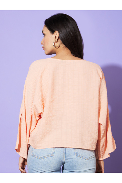 Globus By Styli Textured Round Neck Boxy Fit Top