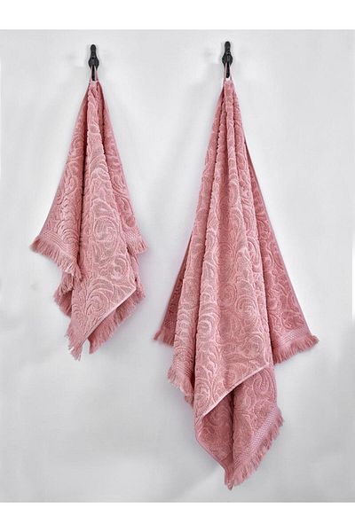 Karna Home Cotton Textured 2-Piece Towel Set 50X90