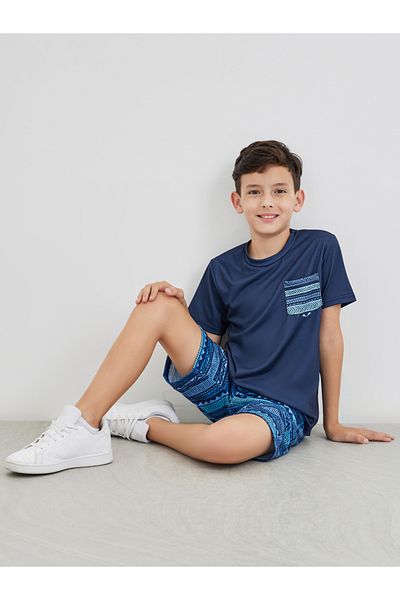 Styli Printed Pocket Round Neck T-Shirt and Shorts Pyjama Set