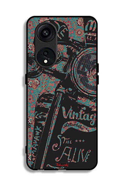 Tolwak Oppo Reno 8T 5G Protective Case Cover Vintage Motorbike
