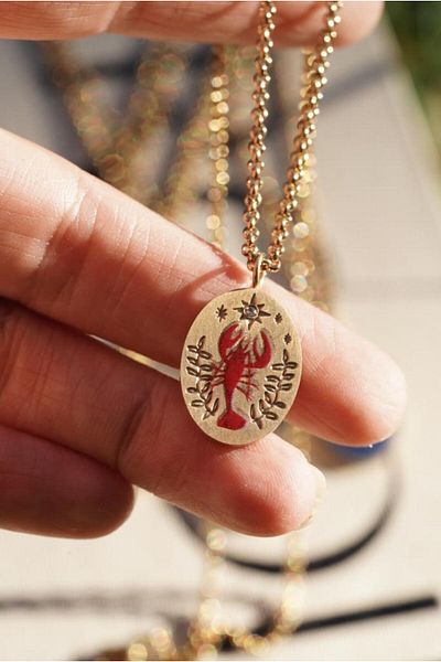 AŞIK ACCESSORIES Stainless Steel Lobster Locket Necklace