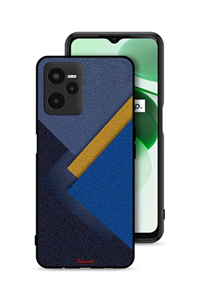 Tolwak غطاء حماية لهاتف Realme C35 بنقشة مثلثات جلدية