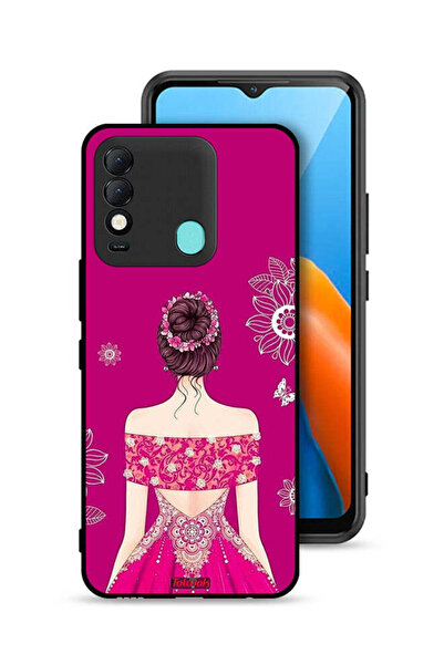 Tolwak غطاء حماية لهاتف تكنو سبارك 8 بتصميم فتاة وزهور