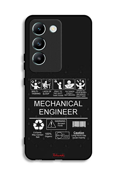 Tolwak غطاء حماية لهاتف Vivo V30 Lite 4G، ملصق مهندس ميكانيكي