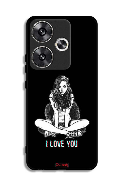 Tolwak غطاء حماية لهاتف شاومي بوكو F6 5G برسومات فنية "أحبك"