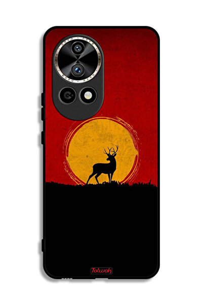 Tolwak غطاء حماية لهاتف هواوي نوفا 12 برو 5G بتصميم غزال وقمر