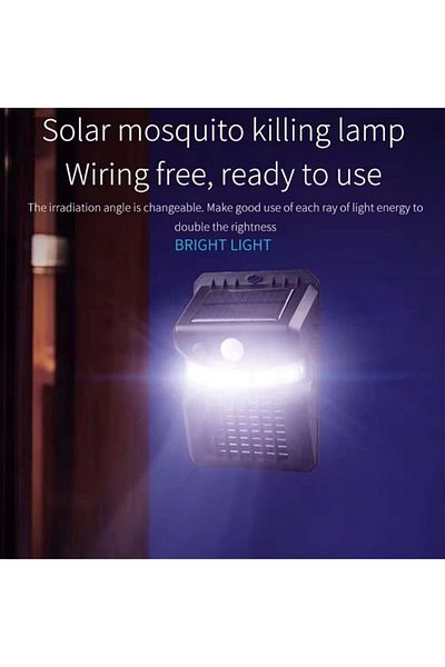 divendi-ro Solar wall lamp 2 in 1, with mosquito repellent system, model W792, white and violet light, black