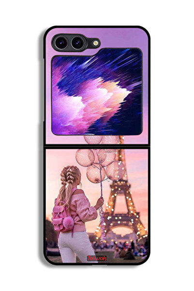 Tolwak غطاء حماية لهاتف Samsung Galaxy Z Flip6 بطبعة فتاة تحمل بالونات
