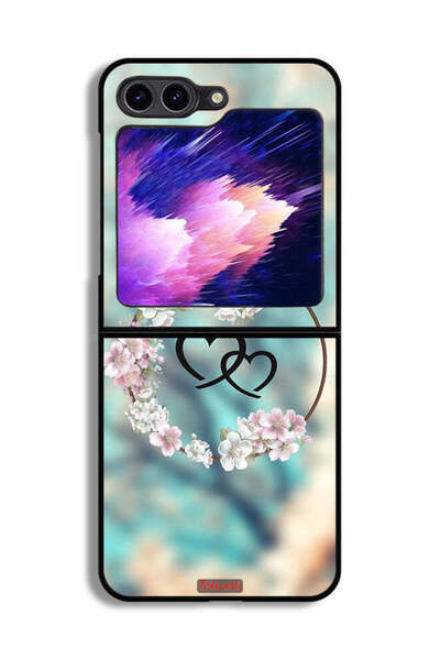 Tolwak غطاء حماية لهاتف Samsung Galaxy Z Flip6 بتصميم قلوب في فن الخاتم