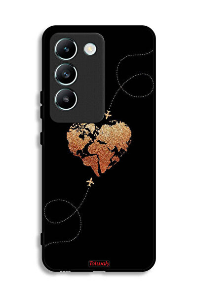 Tolwak Vivo V30 Lite 4G Protective Case Cover Airplanes Touching Heart