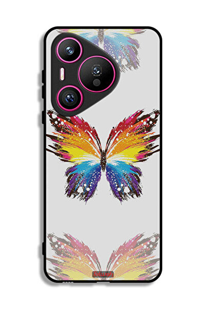 Tolwak غطاء حماية لهاتف هواوي بيورا 70 بخلفية بسيطة وفن رقمي وبساطة الفراشة