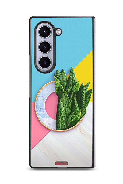 Tolwak غطاء حماية لهاتف Samsung Galaxy Z Fold6 بنقشة أوراق تجريدية