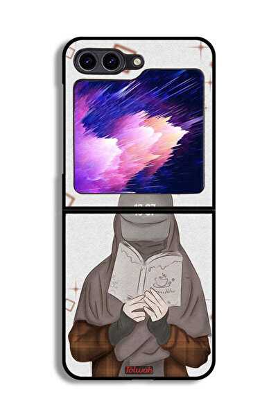 Tolwak غطاء حماية لهاتف Samsung Galaxy Z Flip6 بتصميم فتاة تقرأ الفن