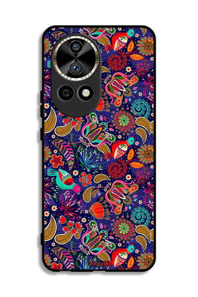 Tolwak غطاء حماية لهاتف هواوي نوفا 12 ألترا 5G بنقشة أوراق طيور وزهور ملونة