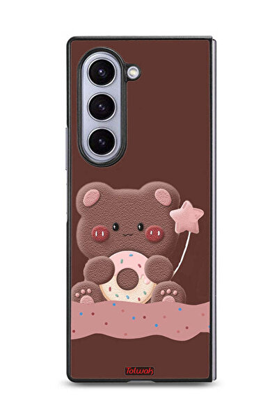 Tolwak غطاء حماية لهاتف Samsung Galaxy Z Fold6 بتصميم دب الدونات