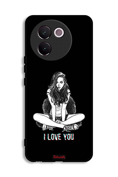 Tolwak غطاء حماية لهاتف Vivo V30e 5G برسومات "أحبك"