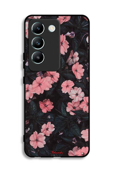 Tolwak غطاء حماية لهاتف Vivo Y100 4G بلون الخوخ والورود الصغيرة