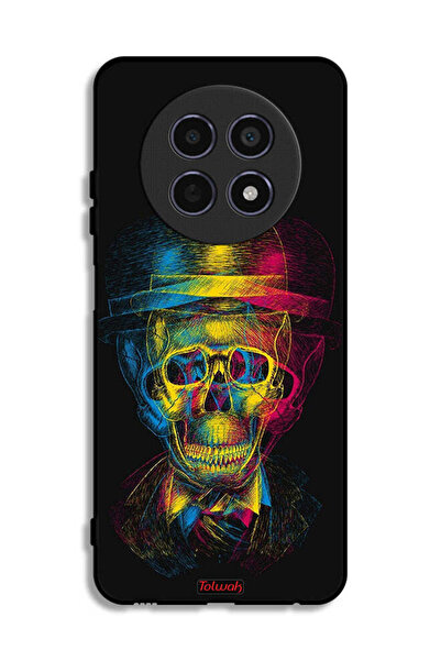 Tolwak غطاء حماية لهاتف Realme 12x 5G بتصميم جمجمة وقبعة ملونة وفن خيالي
