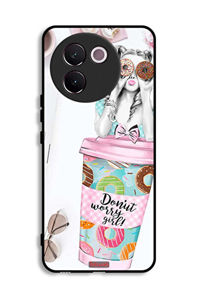 Tolwak غطاء حماية Vivo V30e 5G بتصميم فتاة دونات القلق