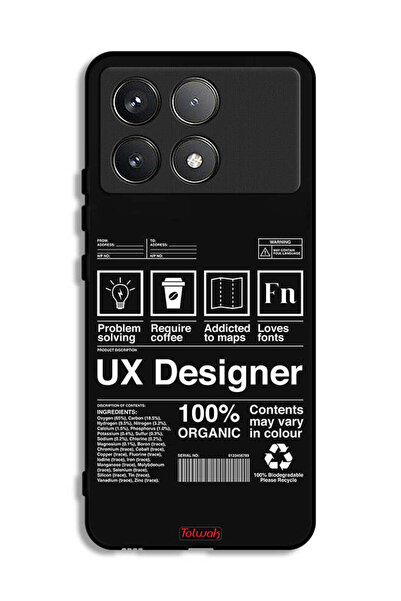 Tolwak Xiaomi Poco F6 Pro Protective Case Cover Ux Designer Sticker