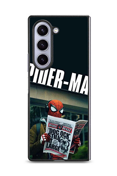 Tolwak غطاء حماية لهاتف Samsung Galaxy Z Fold6 بتصميم سبايدرمان يقرأ صحيفة