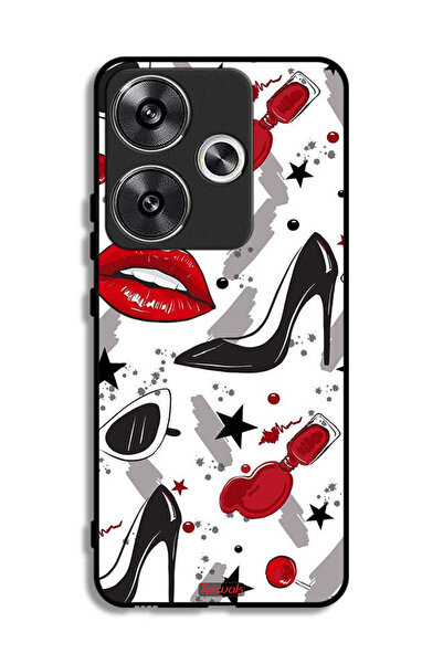 Tolwak Xiaomi Poco F6 5G Protective Case Cover Lipstick And Shoes Art