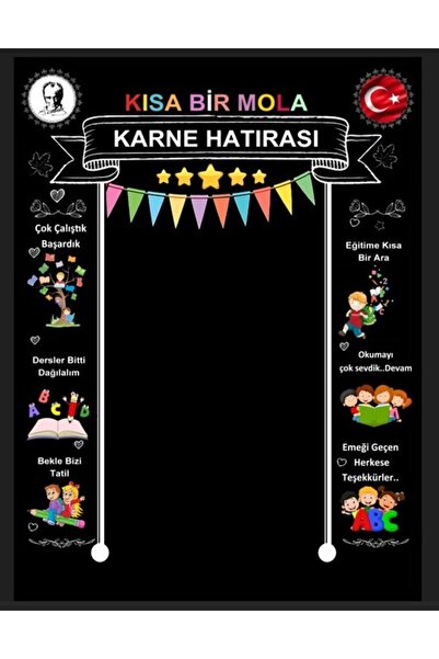 PROMISEBACKDROP2 Okula Kısa Bir Mola, Karne, Okul Etkinlik, Kumaş Pano, 150x200