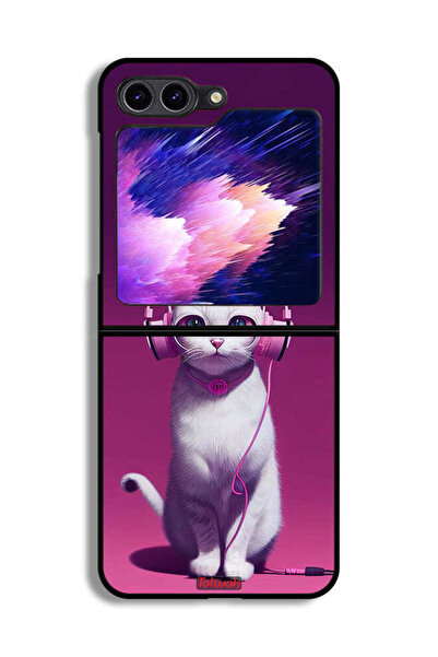 Tolwak غطاء حماية لهاتف Samsung Galaxy Z Flip6 بتصميم قطة لطيفة