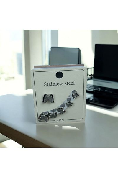 İNN JEWELLERY Steel Earrings Anti-Tarnish Anti-Allergic Butterfly Figure (2 Years Importor Warranty)