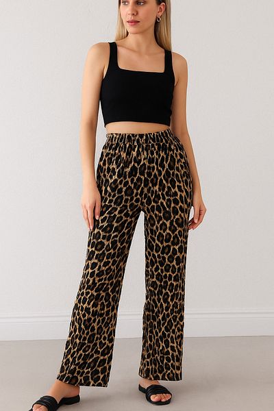 westicgiyim Leopard Wrinkle Pants