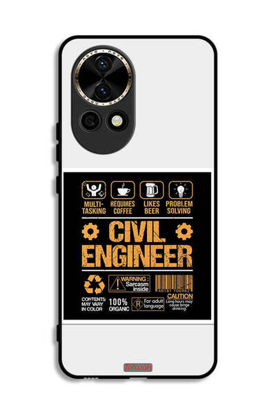 Tolwak غطاء حماية لهاتف هواوي نوفا 12 5G، ملصق مهندس مدني