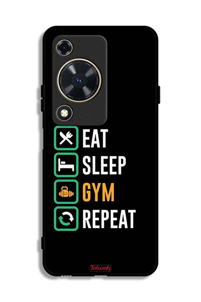 Tolwak Huawei nova Y72 Protective Case Cover Eat Sleep Gym Repeat