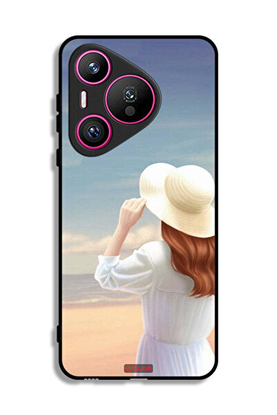 Tolwak غطاء حماية لهاتف هواوي بيورا 70 بتصميم فتاة واقفة