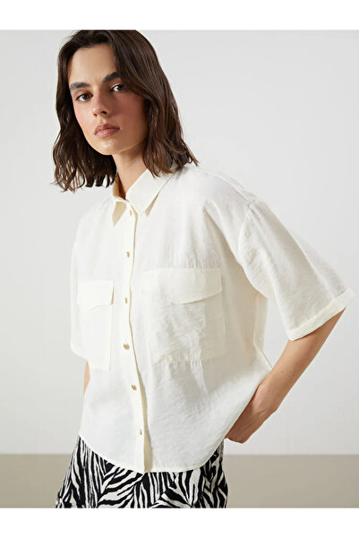 LC Waikiki Lcw Vision Ecru Modal Blended Women's Shirt
