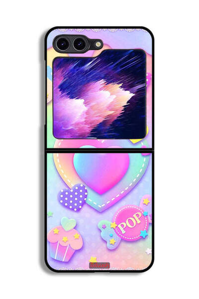Tolwak غطاء حماية لهاتف Samsung Galaxy Z Flip6 بتصميم قلوب البوب