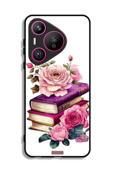 Tolwak غطاء حماية لهاتف هواوي بيورا 70 بنقشة الورود والكتب