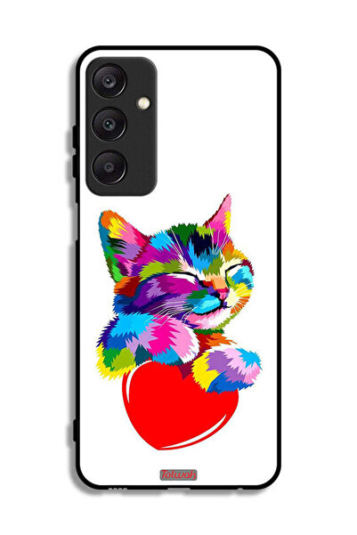 Tolwak Samsung Galaxy A25 5G Protective Case Cover Colourful Kitten