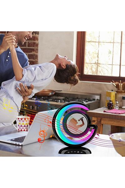 divendi-ro Smart wireless karaoke station with microphone, speaker and RGB LED lighting, portable