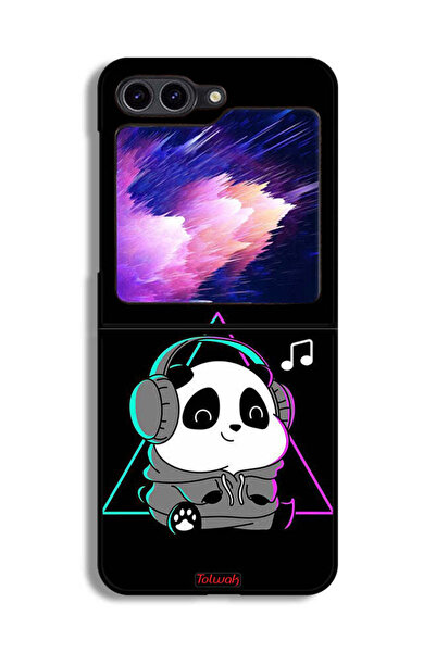 Tolwak غطاء حماية لهاتف Samsung Galaxy Z Flip6 بطبعة موسيقى الباندا