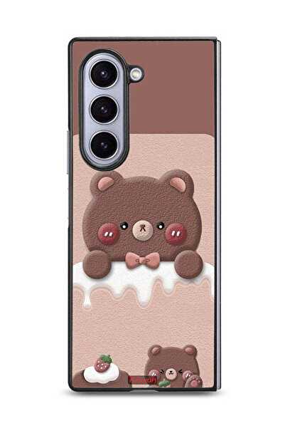 Tolwak غطاء حماية لهاتف سامسونج جالاكسي زد فولد 6 - دب الفراولة