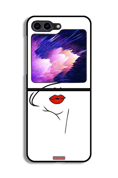 Tolwak غطاء حماية لهاتف Samsung Galaxy Z Flip6 بتصميم وجه فتاة