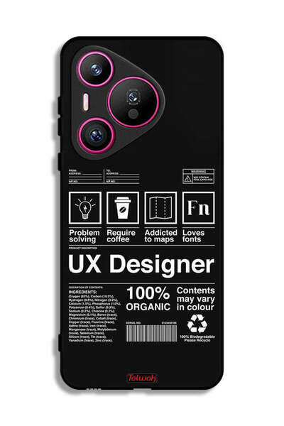 Tolwak غطاء حماية لهاتف هواوي بيورا 70 - ملصق مصمم تجربة المستخدم