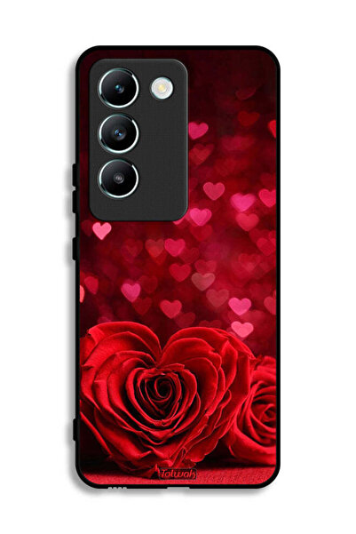 Tolwak غطاء حماية لهاتف Vivo Y100 4G بنقشة زهور على شكل قلب وفن تجريدي