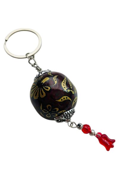 GALATA GIFT Μπρελόκ με κεραμική μπάλα με μοτίβο πλακιδίων, πλακάκι, πολύχρωμο μπρελόκ με μοτίβο τουλίπας