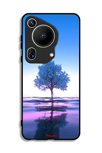 Tolwak غطاء حماية فائق لهاتف هواوي بيورا 70 بتصميم شجرة نيون وانعكاس مائي رقمي