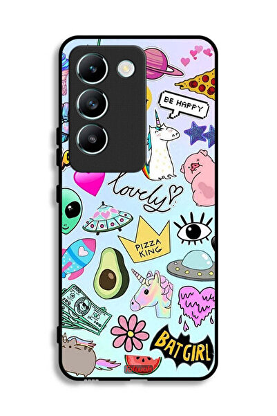 Tolwak غطاء حماية لهاتف Vivo V30 Lite 4G بملصقات جميلة