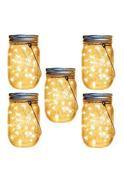 divendi-ro Decorative solar jar lamp, glass, with 20 micro LEDs, warm white light - 4